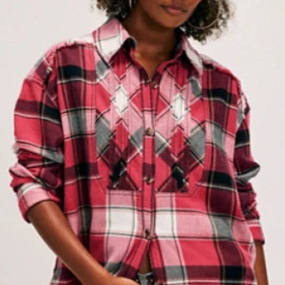 03 We The Free Layla Plaid Shirt NWOT Size Various - Picture 2 of 9
